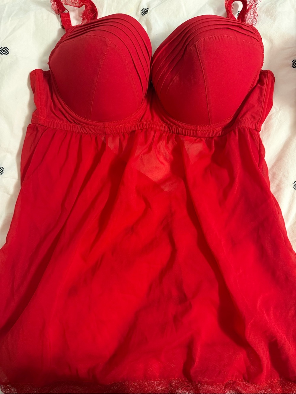 34g Red Babydoll Chemise - Women Intimates